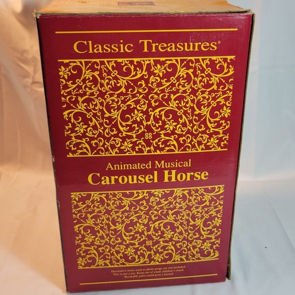 Vintage NEW in Box Classic Treasures Musical Animated Carousel Pink Horse Pony - Picture 4 of 6